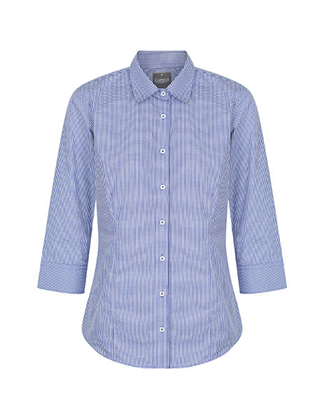 Gloweave Womens Gingham 3/4 Sleeve Shirt(1637WZ)