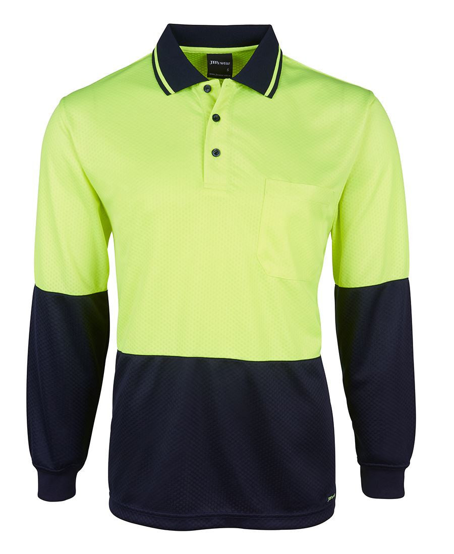 JBs Wear Hi Vis L/S Jacquard Polo (6HJNL)
