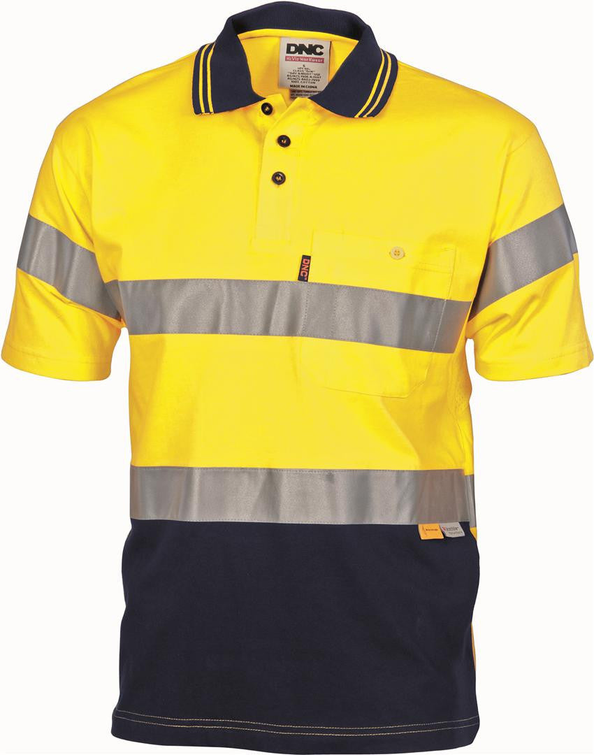 DNC Hivis Cool Breeze Cotton Jersey Polo With CSR R/Tape S/S (3915)