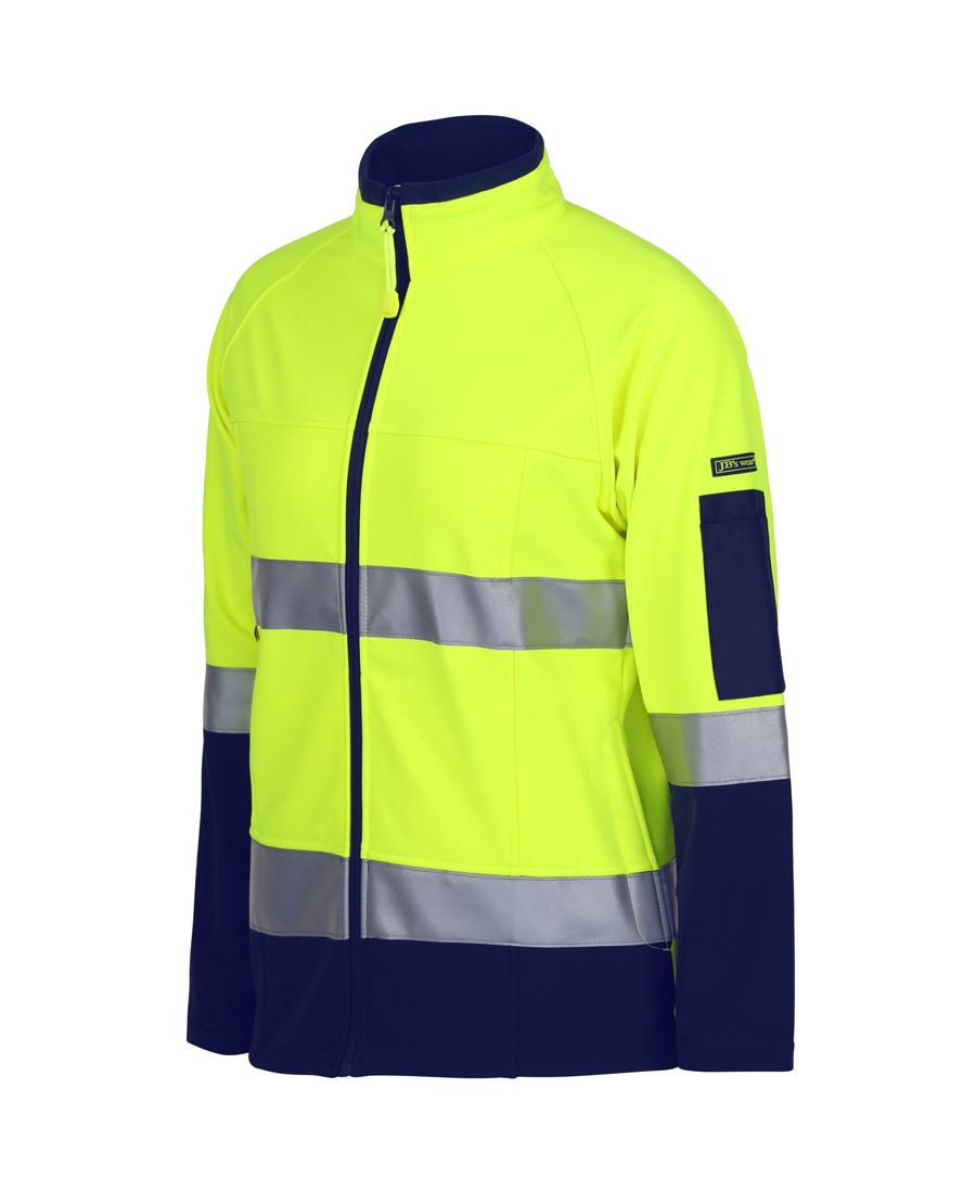 JBs Wear Ladies Hi Vis (D+N) Softshell Jacket with 3M Tape (6D4J1)
