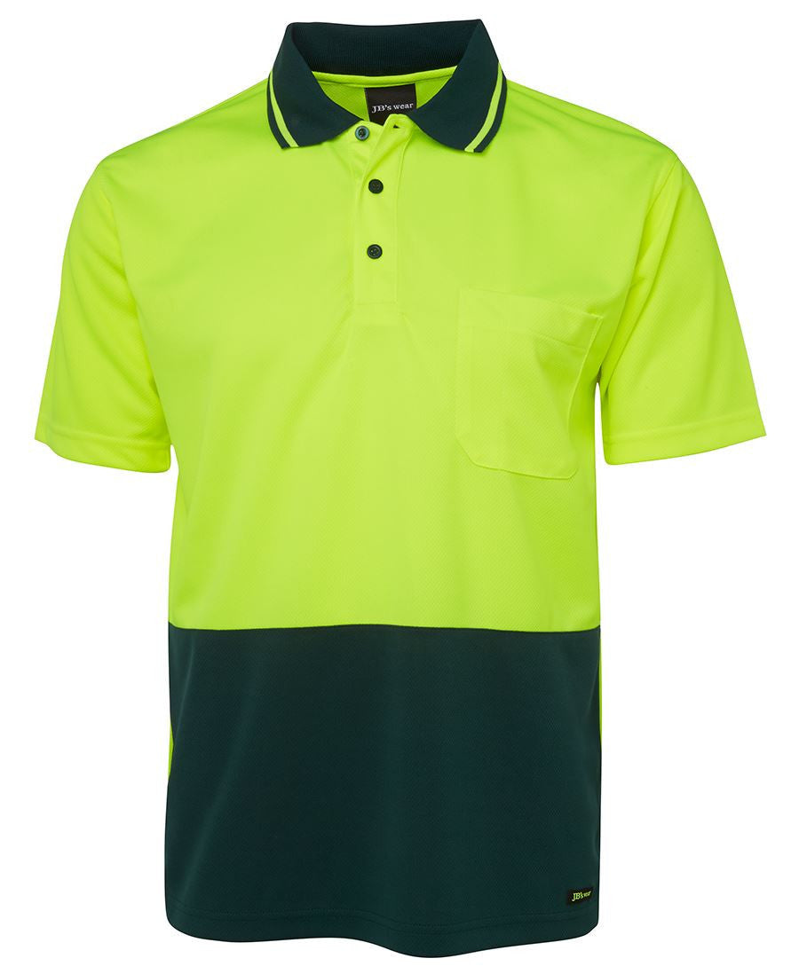 JB's Wear-JB's Adults Hi Vis Non Cuff Traditional Polo 1st (11 colour)-Lime/Bottle / XS-Uniform Wholesalers - 4