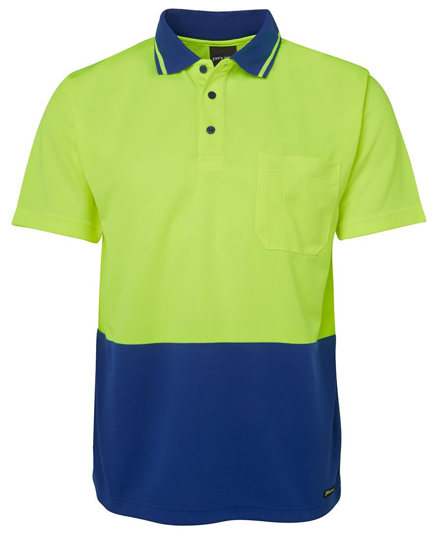 JB's Wear-JB's Adults Hi Vis Non Cuff Traditional Polo 1st (11 colour)-Lime/Royal / XS-Uniform Wholesalers - 11