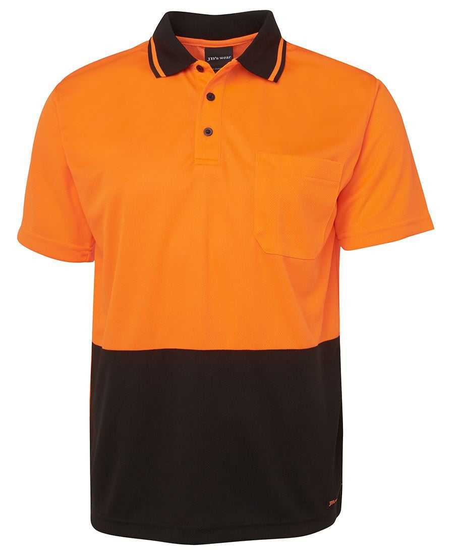 JB's Wear-JB's Adults Hi Vis Non Cuff Traditional Polo 1st (11 colour)-Orange/Black / XS-Uniform Wholesalers - 12