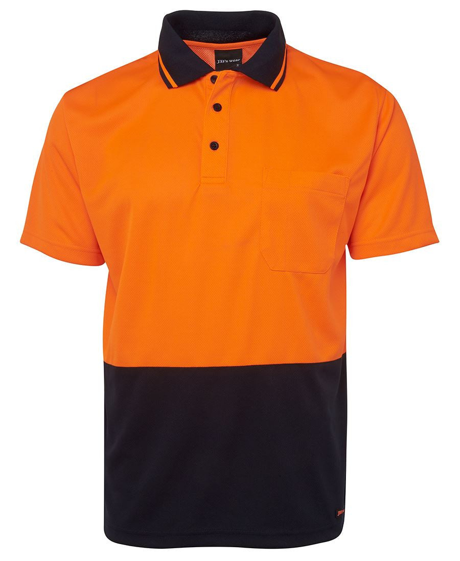 JB's Wear-JB's Adults Hi Vis Non Cuff Traditional Polo 1st (11 colour)-Orange/Navy / XS-Uniform Wholesalers - 9