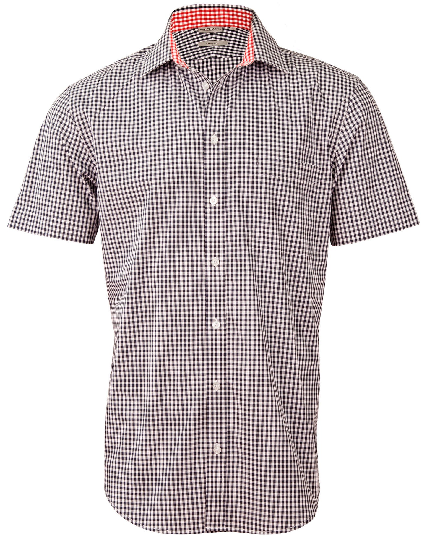 Winning Spirit Mens Gingham Check Short Sleeve Shirt (M7330S)