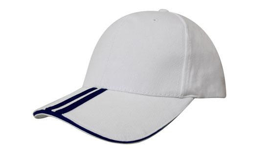 Headwear Brushed Heavy Cotton with Two Striped Peak and Sandwich (4074)