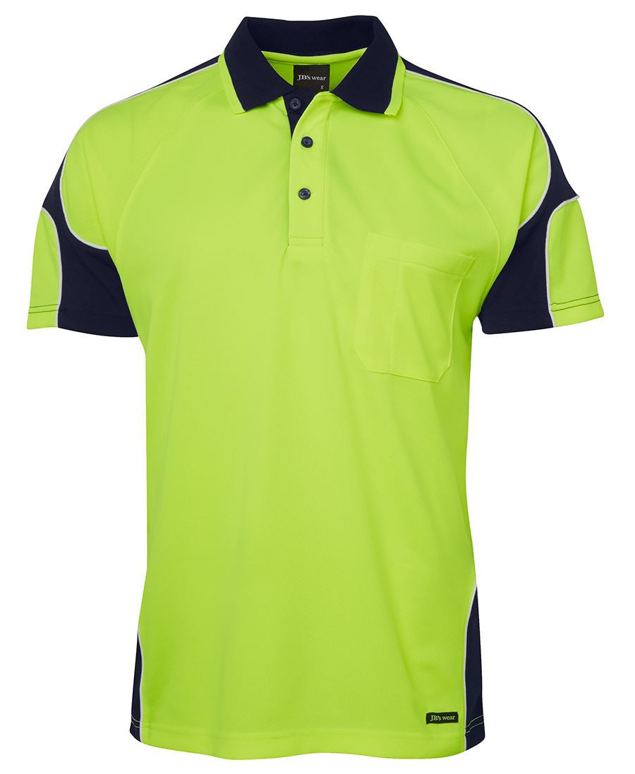 JBs Wear Hi Vis S/S Arm Panel Polo - Adults (6AP4S)