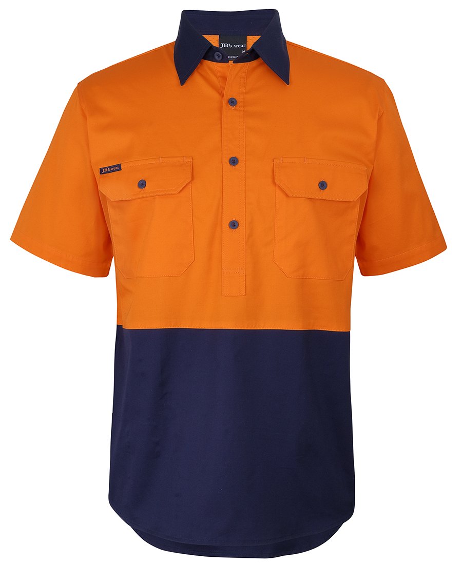 JBs Wear Hi Vis Close Front S/S 150G Work Shirt (6HVCW)