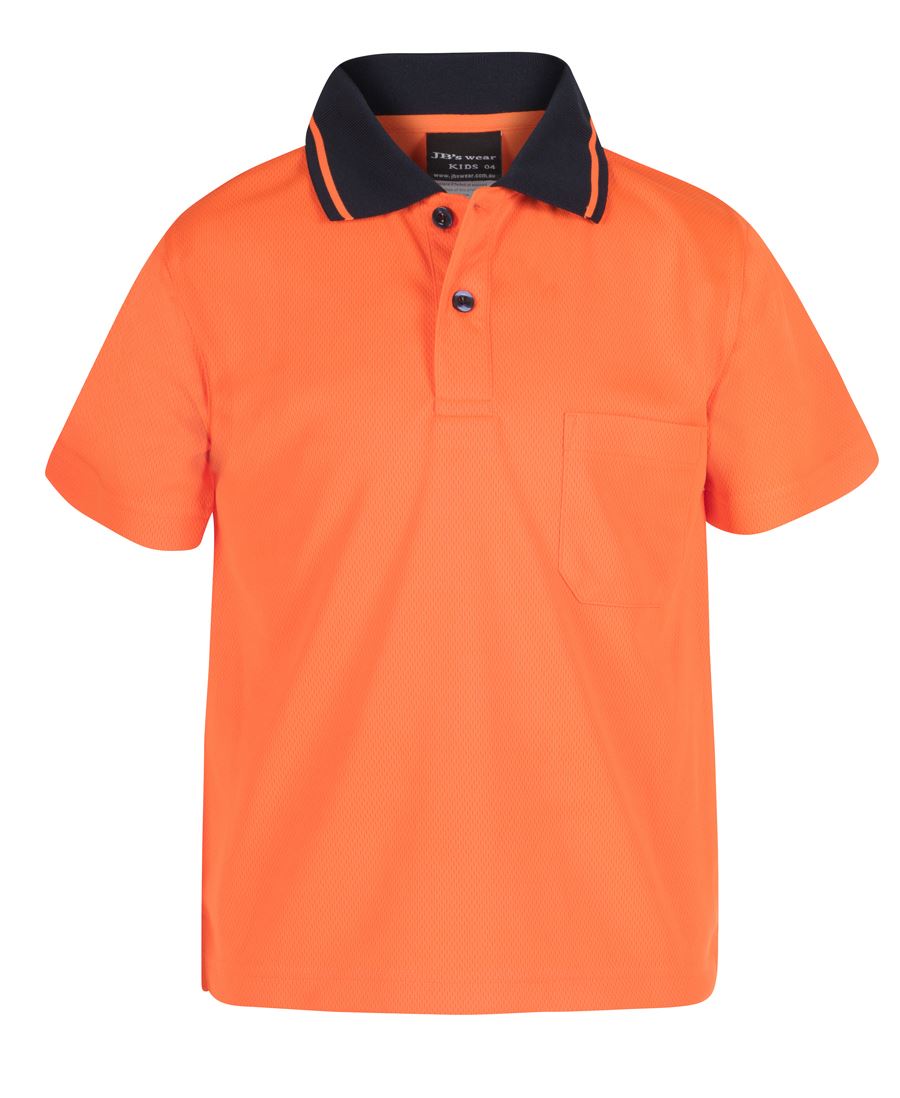 JBs Wear Adults Hi Vis Non Cuff Traditional Polo (6HVNC)