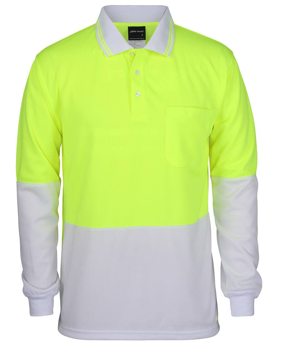 JBs Wear Hi Vis Long Sleeve Trad Polo - Adults (6HVPL)