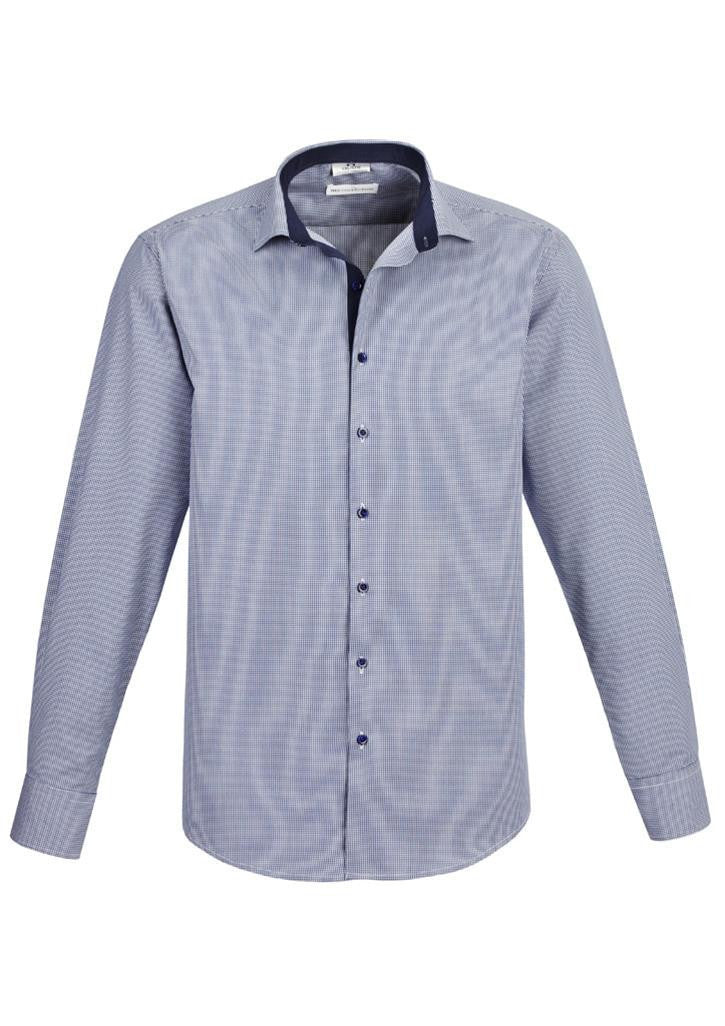 Biz Collection-Biz Collection Edge Mens long sleeve shirt-Blue / S-Uniform Wholesalers - 2