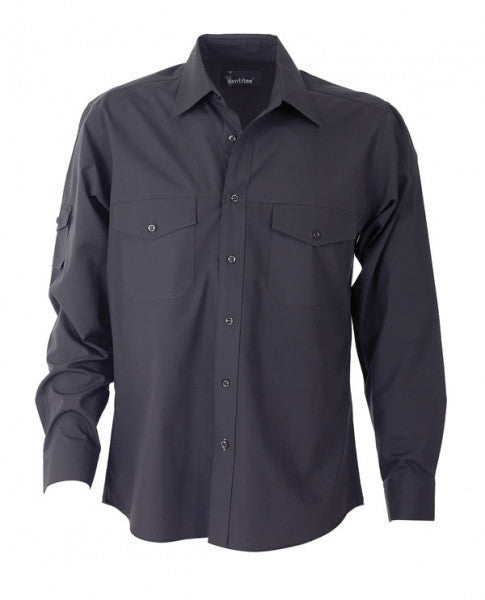 identitee-Identitee Mens Harley Long Sleeve-Gun Metal / S-Uniform Wholesalers - 3