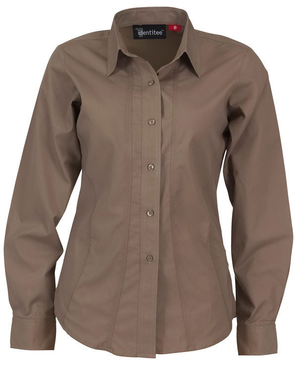identitee-Identitee Ladies Aston Long Sleeve-Mocha / 8-Uniform Wholesalers - 5