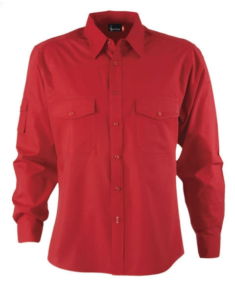 identitee-Identitee Mens Harley Long Sleeve-Red / S-Uniform Wholesalers - 6