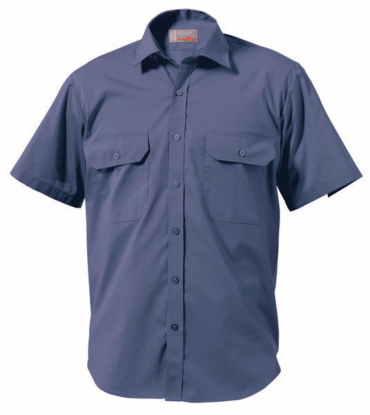 KingGee Short Sleeve Wash 'n' Wear Shirt - 65% Poly/35% Cotton Blend-102gsm, 36 / Navy, Work Shirts, King Gee, - 2