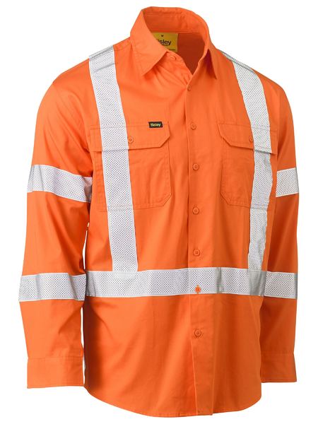 Bisley Workwear Bisley Taped X Back Cool Lightweight HI VIS Drill Shirt(BS6166XT)