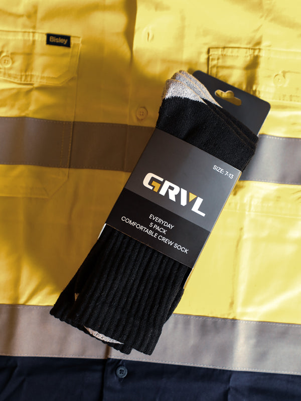 GRVL Crew Everyday Sock 5 Pack (GRVLS2)