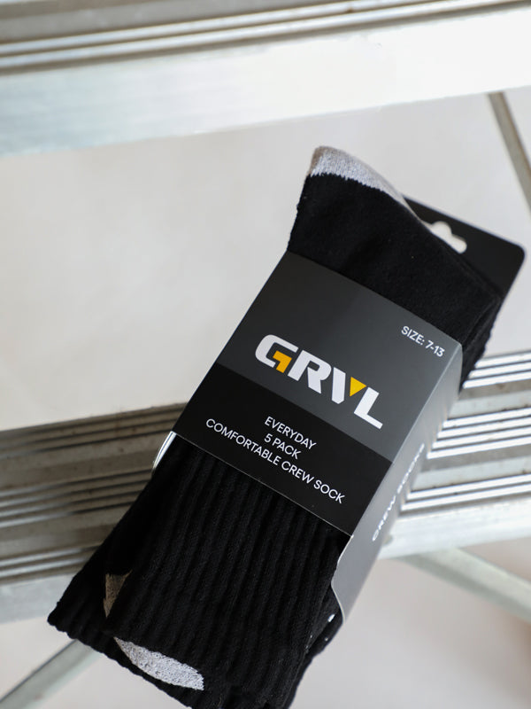 GRVL Crew Everyday Sock 5 Pack (GRVLS2)