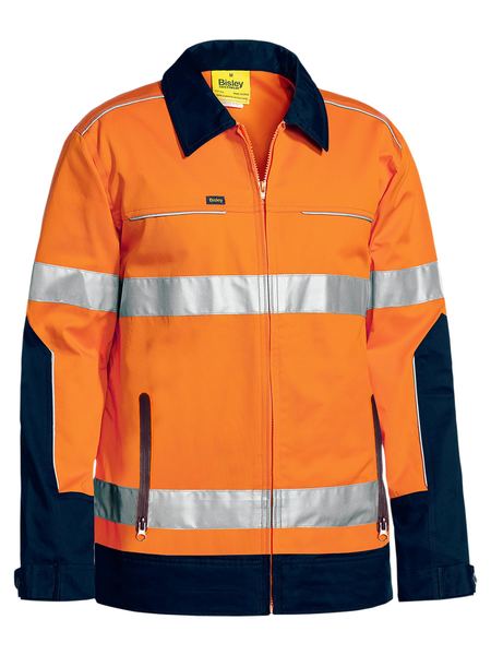 Bisley Taped Hi Vis Drill Jacket With Liquid Repellent Finish (BJ6917T)