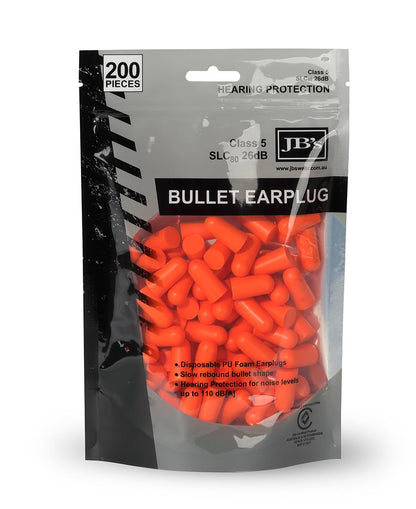 JB's Bullet Shaped Earplug (200 pieces) (8P045)