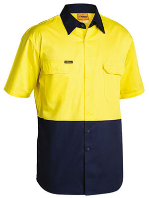 Bisley Hi Vis Cool Lightweight Drill Shirt- Short Sleeve (BS1895)