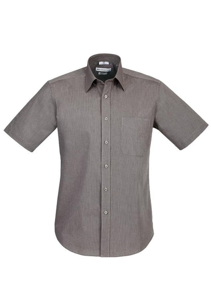 Biz Collection Mens Chevron Short Sleeve Shirt (S122MS)-Clearance