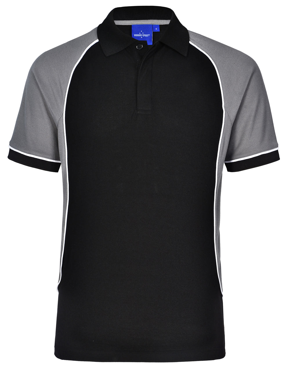 Winning Spirit Men's TrueDry Tri colour Short Sleeve Pique Polo (PS77)