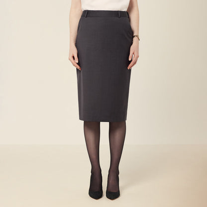 NNT Uniforms Wool Blend Twill Secret Waist Midi Skirt (CAT2RW)