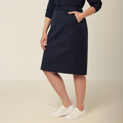 NNT Uniforms Wool Blend Twill Secret Waist Midi Skirt (CAT2RW)