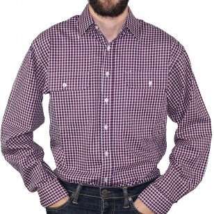 Bisley  Long Sleeve Check Cotton Shirt Red - (BS7916)