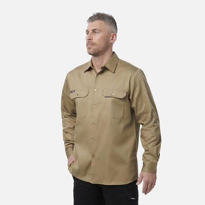 King Gee Long Sleeve Open Front Drill Shirt (K04010)