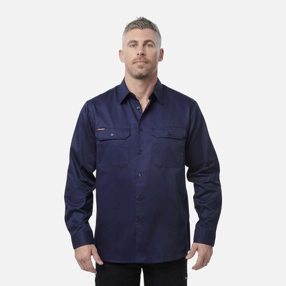 King Gee Long Sleeve Open Front Drill Shirt (K04010)