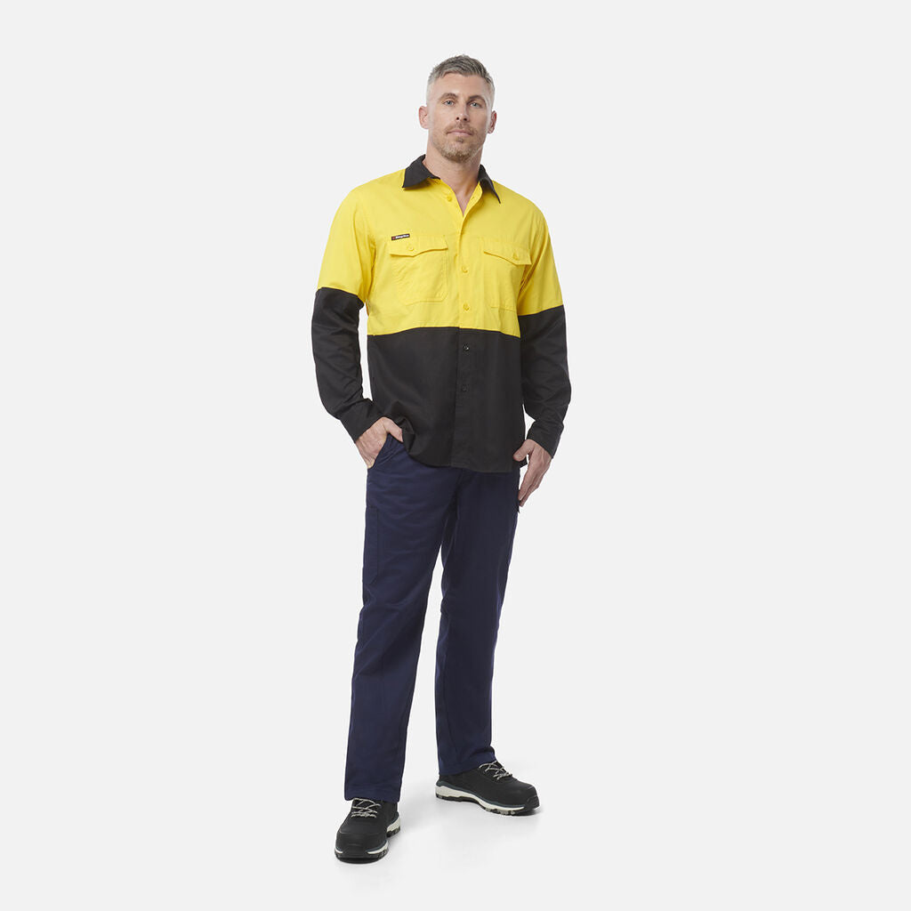 King Gee Workcool 2 Hi-Vis Two Tone Long Sleeve Drill Work Shirt (K54870)
