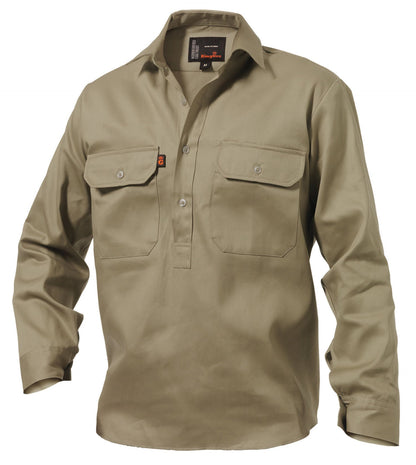 King Gee Long Sleeve Closed Front Drill Shirt (K04020)