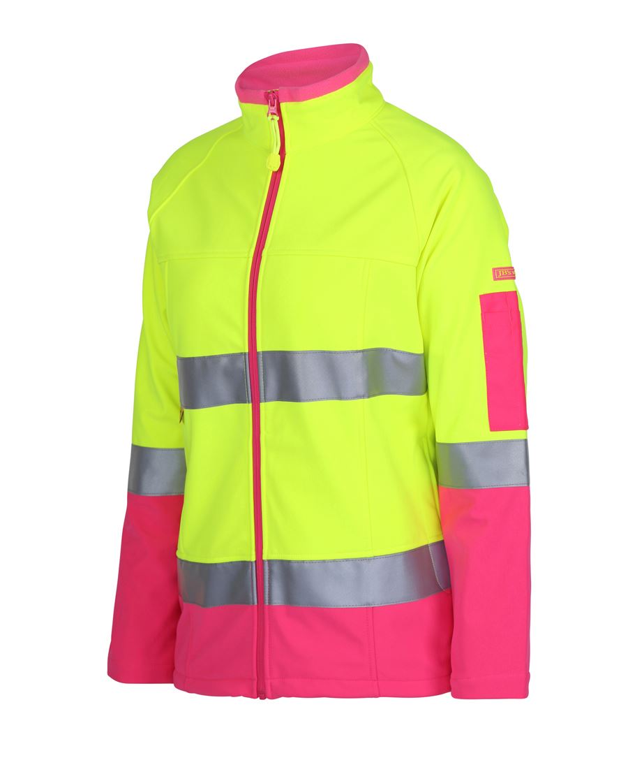 JBs Wear Ladies Hi Vis (D+N) Softshell Jacket with 3M Tape (6D4J1)