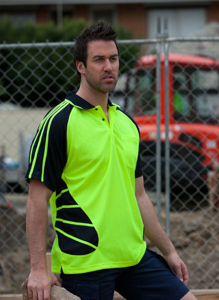 JB's Wear-Jb's Hi Vis Short Sleeve Spider Polo - Adults--Uniform Wholesalers - 4