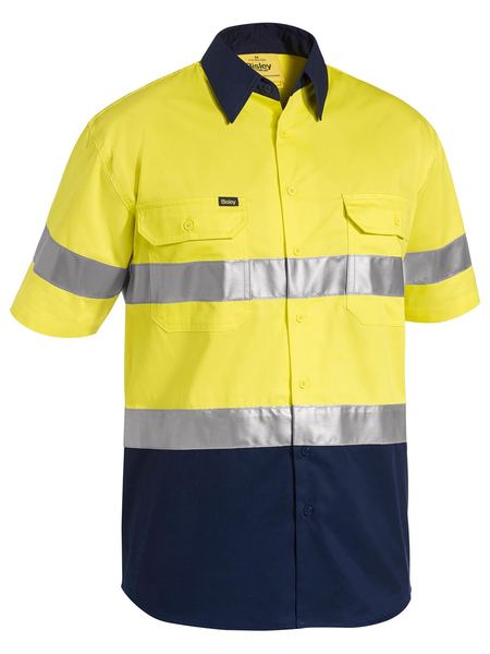 Bisley 3M Taped Two Tone Hi Vis Cool Lightweight Shirt - Short Sleeve (BS1896)