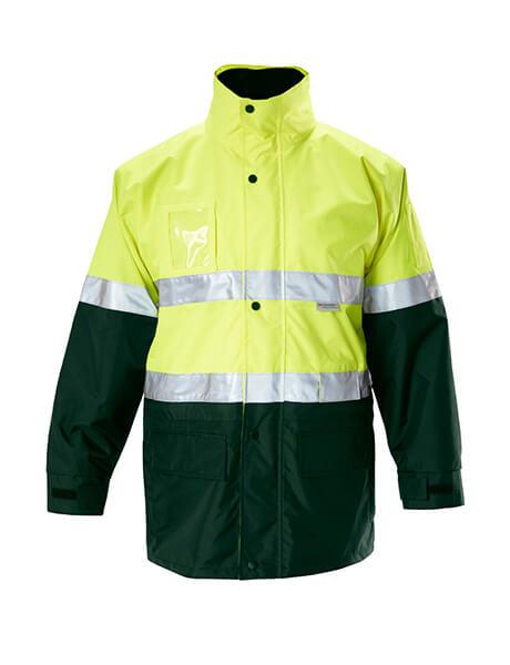 Hard Yakka  Foundations Hi-Visibility 6 In 1 Two Tone Jacket With Tape (Y06556)