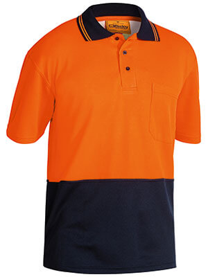 Bisley 2 Tone Hi Vis Polo Shirt - Short Sleeve (BK1234)