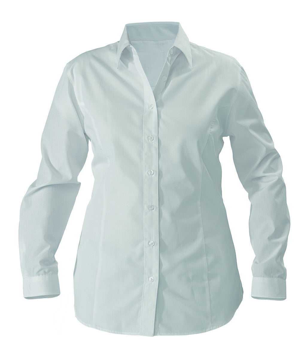 Bisley Workwear-Bisley Womens Poplin Long Sleeve Business Shirt-White / 16-Uniform Wholesalers - 2
