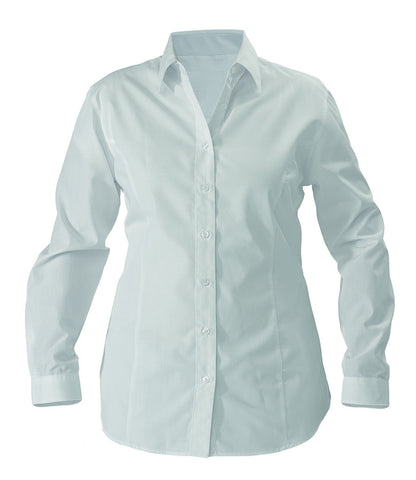 Bisley Workwear-Bisley Womens Poplin Long Sleeve Business Shirt-White / 16-Uniform Wholesalers - 2