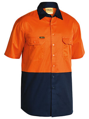 Bisley Hi Vis Cool Lightweight Drill Shirt- Short Sleeve (BS1895)