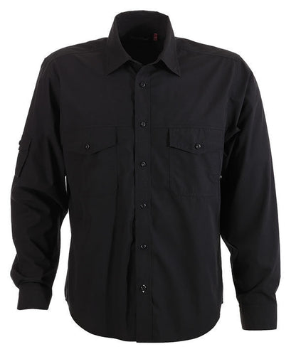 identitee-Identitee Mens Harley Long Sleeve-Black / S-Uniform Wholesalers - 2