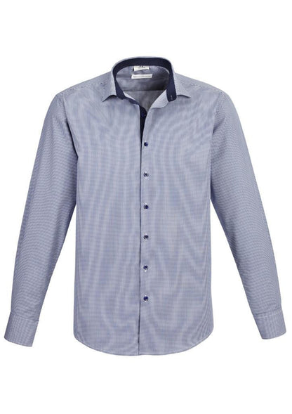 Biz Collection-Biz Collection Edge Mens long sleeve shirt-Blue / S-Uniform Wholesalers - 2