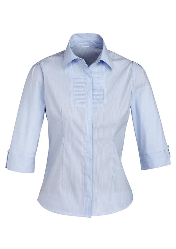 Biz Collection-Biz Collection Ladies Berlin 3/4 Sleeve Shirt-Blue / 6-Corporate Apparel Online - 3