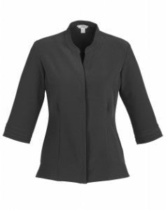 Biz Collection-Biz Collection Ladies Quay 3/4 Sleeve Shirt-Charcoal / Black / 6-Corporate Apparel Online - 1