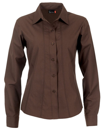 identitee-Identitee Ladies Aston Long Sleeve-Chocolate / 8-Uniform Wholesalers - 3