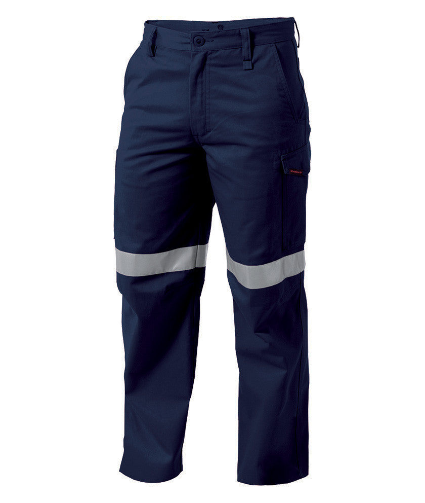 King Gee-King Gee Workcool Reflective Drill Pant- Cotton Drill 290 GSM-Navy / 77R-Uniform Wholesalers