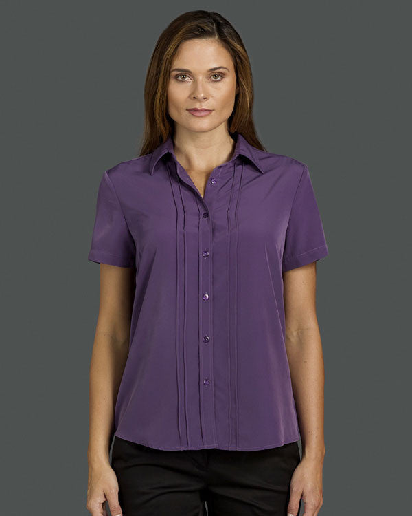 identitee-Identitee Ladies Verona Short Sleeve Easy Care Polyester Blouse--Uniform Wholesalers - 1