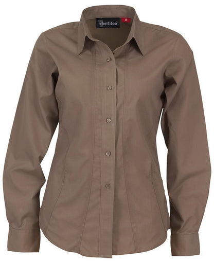 identitee-Identitee Ladies Aston Long Sleeve-Mocha / 8-Uniform Wholesalers - 5